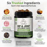 Savit's Dog Hip and Joint Supplement Chews 180 Masticables