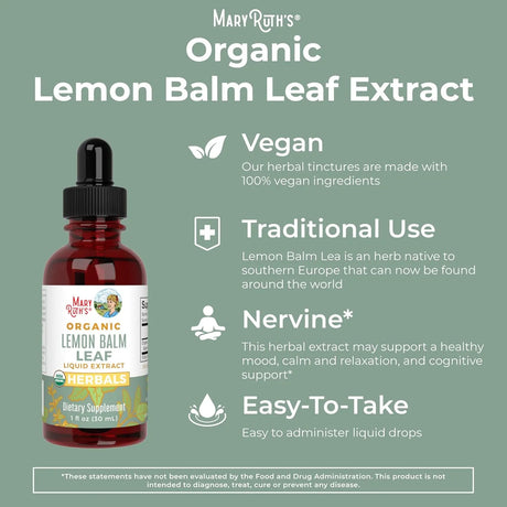 MARY RUTH ORGANICS - MaryRuth Organics Lemon Balm Leaf 30Ml. - The Red Vitamin MX - Suplementos Alimenticios - {{ shop.shopifyCountryName }}