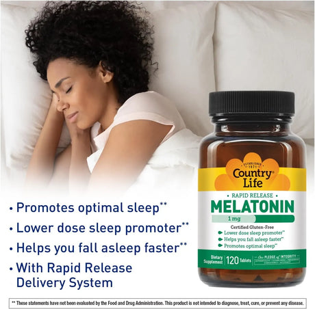 COUNTRY LIFE - Country Life Melatonin Sleep Aid 1Mg. 120 Tabletas - The Red Vitamin MX - Suplementos Alimenticios - {{ shop.shopifyCountryName }}