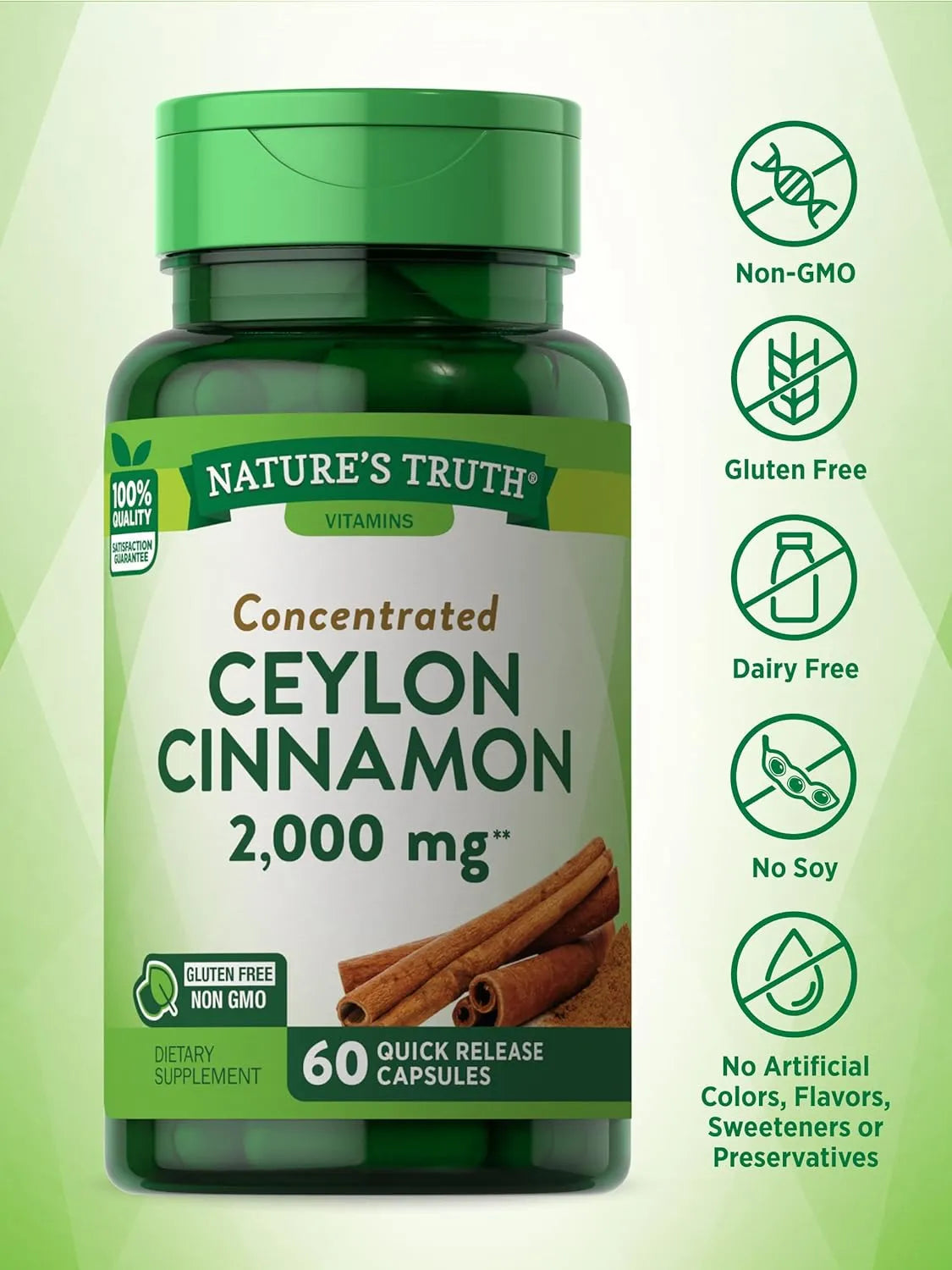 NATURE'S TRUTH - Nature's Truth Ceylon Cinnamon 2000Mg. 60 Capsulas - The Red Vitamin MX - Suplementos Alimenticios - {{ shop.shopifyCountryName }}