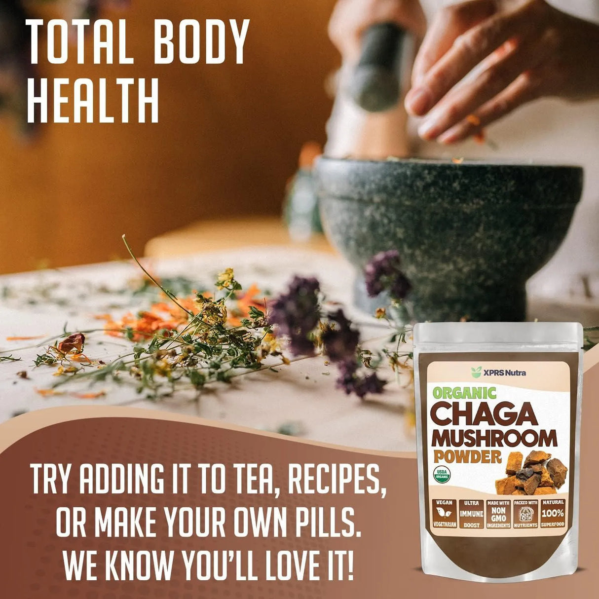 XPRS NUTRA - XPRS Nutra Organic Chaga Mushroom Powder 8 Oz. - The Red Vitamin MX - Suplementos Alimenticios - {{ shop.shopifyCountryName }}