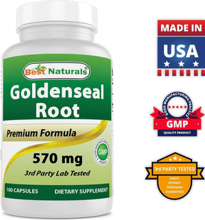 BEST NATURALS - Best Naturals Goldenseal Root 570Mg. 100 Capsulas - The Red Vitamin MX - Suplementos Alimenticios - {{ shop.shopifyCountryName }}