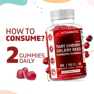 Vitamatic Tart Cherry with Celery Seed Gummies 60 Gomitas