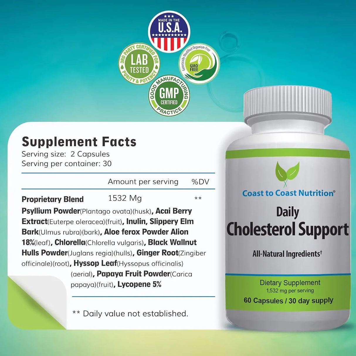 COAST TO COAST NUTRITION - Coast to Coast Nutrition Cholesterol Support 60 Capsulas - The Red Vitamin MX - Suplementos Alimenticios - {{ shop.shopifyCountryName }}