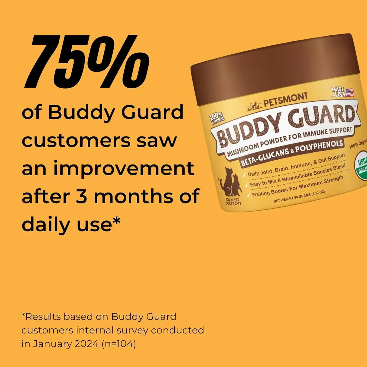 PETSMONT - Petsmont Buddy Guard Mushroom Powder Blend 60Gr. - The Red Vitamin MX - Suplementos Herbales Para Perros - {{ shop.shopifyCountryName }}