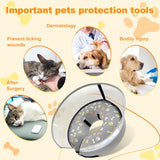 Uaidie Dog Cone Collar with Enhanced Anti-Licking GRAY MEDIUM