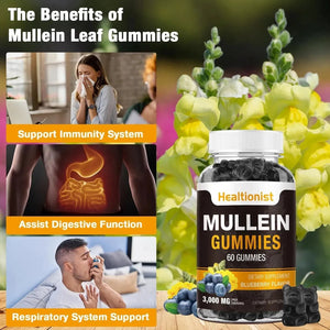 HEALTIONIST - Healtionist Sugar Free Mullein Gummies 3000Mg. 60 Gomitas - The Red Vitamin MX - Suplementos Alimenticios - {{ shop.shopifyCountryName }}