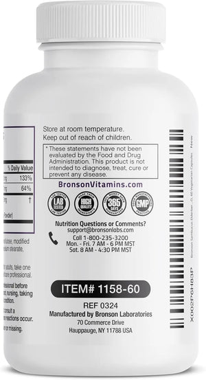 BRONSON - Bronson Sambucus Elderberry with Zinc & Vitamin C 60 Capsulas - The Red Vitamin MX - Suplementos Alimenticios - {{ shop.shopifyCountryName }}