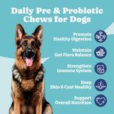 YoYoBay Daily Dog Probiotics and Prebiotic with Natural Ingredients 160 Masticables