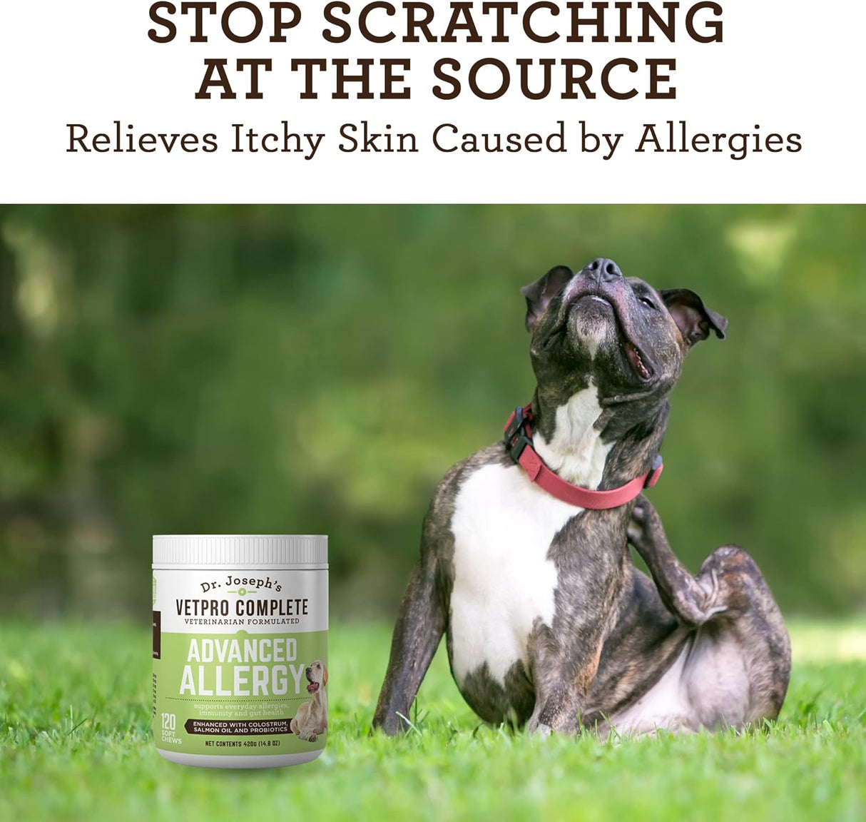 VetPro Complete Dr. Joseph's Advanced Allergy and Itch Support for Dogs 120 Masticables