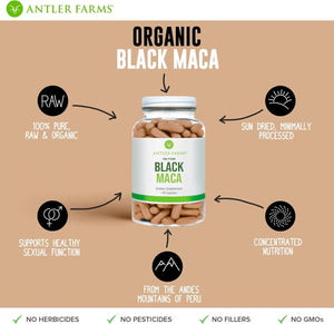 ANTLER FARMS - Antler Farms 100% Pure Black Maca Root 130 Capsulas - The Red Vitamin MX - Suplementos Alimenticios - {{ shop.shopifyCountryName }}