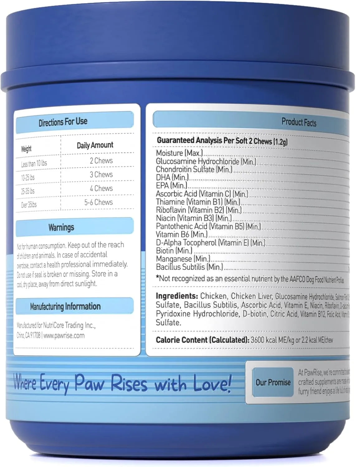 PAWRISE - PawRise Dog Multivitamins with Probiotics, Glucosamine, and Omega-3 200 Masticables - The Red Vitamin MX - Multivitamínicos Para Perros - {{ shop.shopifyCountryName }}