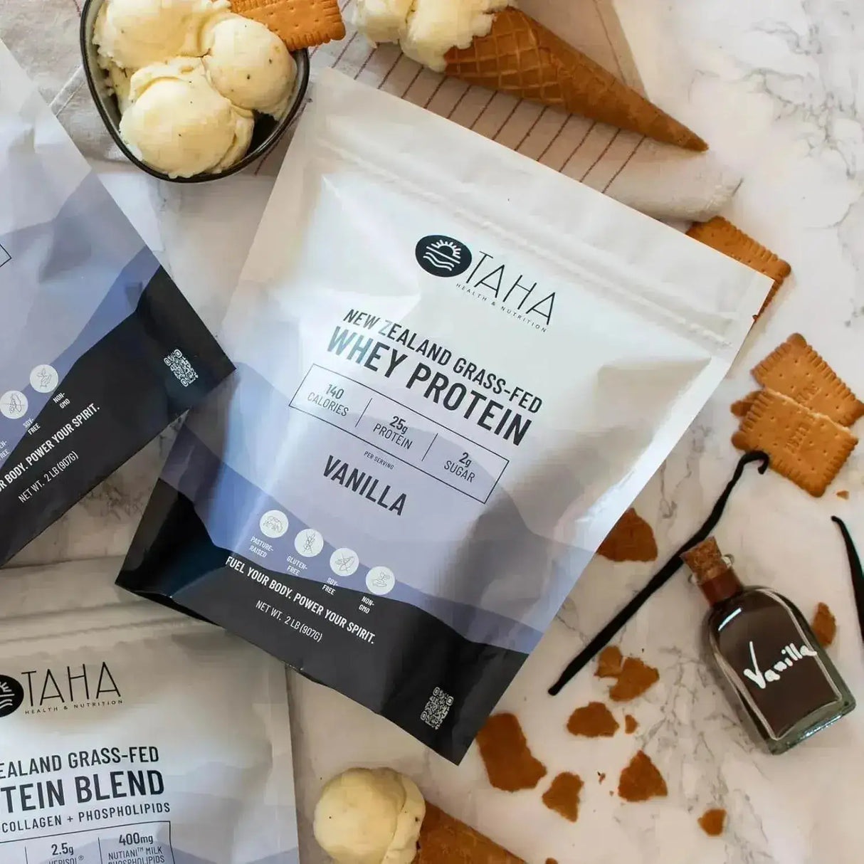 TAHA - Taha New Zealand Grass-Fed Whey Protein Concentrate Powder Vanilla 907Gr. - The Red Vitamin MX - Suplementos Alimenticios - {{ shop.shopifyCountryName }}