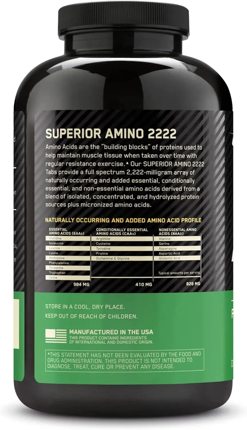 OPTIMUM NUTRITION - Optimum Nutrition Superior Amino 2222 160 Tabletas - The Red Vitamin MX - Suplementos Alimenticios - {{ shop.shopifyCountryName }}