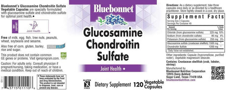 BLUEBONNET NUTRITION - BlueBonnet Glucosamine Chondroitin Sulfate 120 Capsulas - The Red Vitamin MX - Suplementos Alimenticios - {{ shop.shopifyCountryName }}