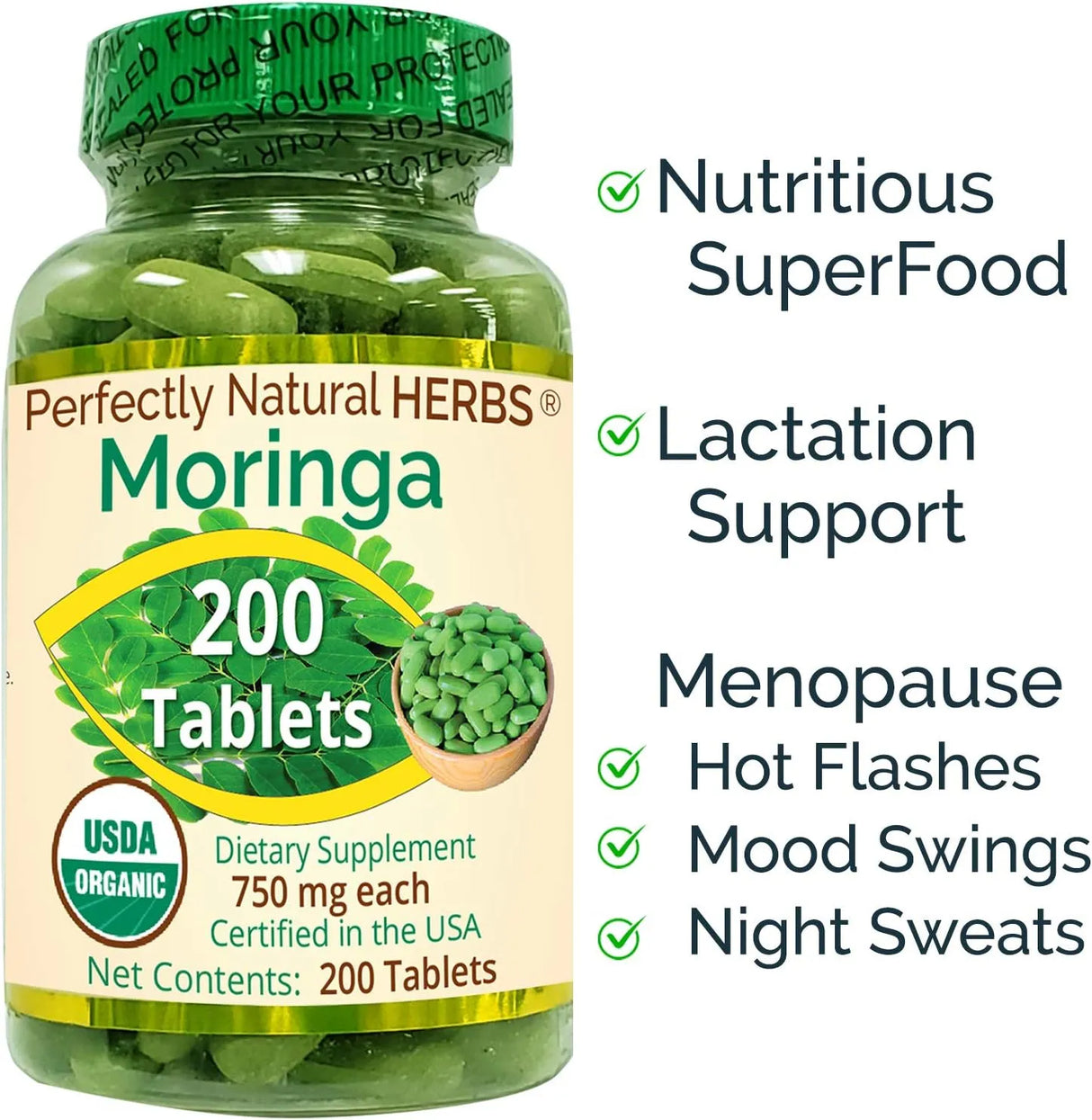 PERFECTLY NATURAL HERBS - Perfectly Natural Herbs Organic Moringa 200 Tabletas - The Red Vitamin MX - Suplementos Alimenticios - {{ shop.shopifyCountryName }}