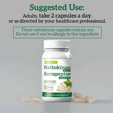 NUTRAPEP - NutraPep Nattokinase 2000 FU 60 Capsulas - The Red Vitamin MX - Suplementos Alimenticios - {{ shop.shopifyCountryName }}
