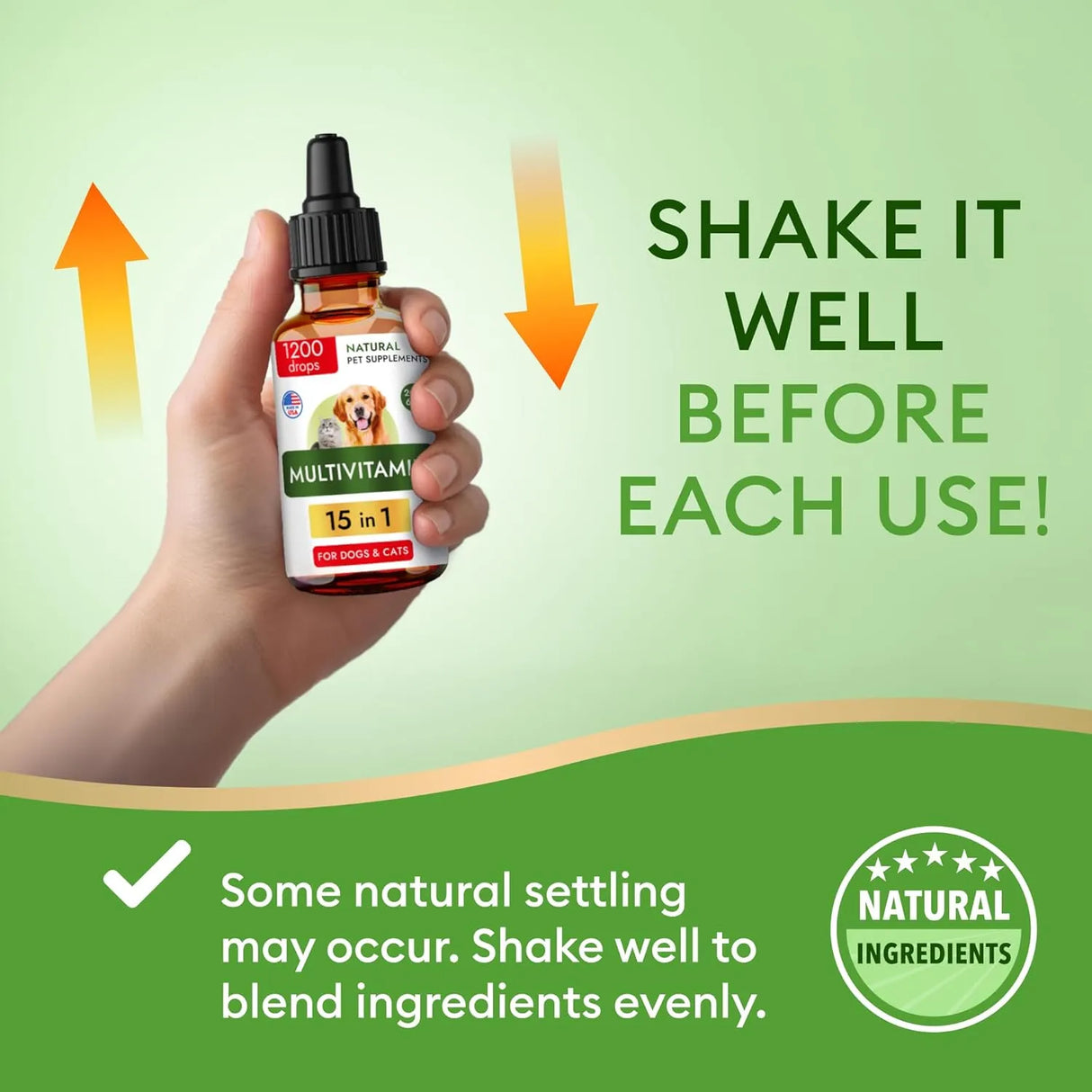 NATURAL PET SUPPLEMENTS - Natural Pet Supplements 15-in-1 Liquid Multivitamin for Dogs & Cats 2 Fl.Oz. - The Red Vitamin MX - Multivitamínicos Para Perros - {{ shop.shopifyCountryName }}