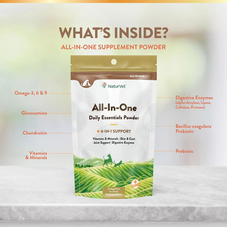 NATURVET - NaturVet All-in-One Dog Supplement Powder 368Gr. - The Red Vitamin MX - Multivitamínicos Para Perros - {{ shop.shopifyCountryName }}