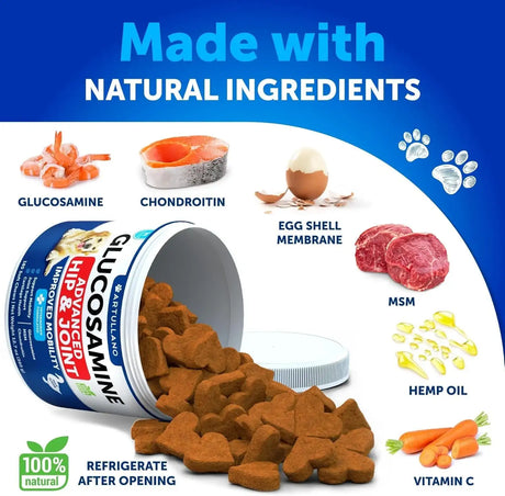 ARTULLANO - Artullano Hip and Joint Supplement for Dogs 180 Masticables - The Red Vitamin MX - Cuidado De Cadera Y Articulaciones Para Perros - {{ shop.shopifyCountryName }}