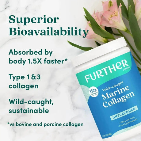 FURTHER FOOD - Further Food Unflavored Marine Collagen Peptides Powder 168Gr. - The Red Vitamin MX - Suplementos Alimenticios - {{ shop.shopifyCountryName }}