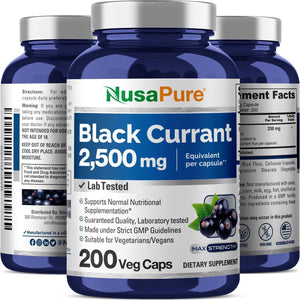 NUSAPURE - NusaPure Black Currant 2500Mg. 200 Capsulas - The Red Vitamin MX - Suplementos Alimenticios - {{ shop.shopifyCountryName }}