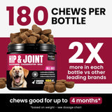 BuddyCheer Glucosamine for Dogs Hip and Joint Supplement Chews 180 Masticables