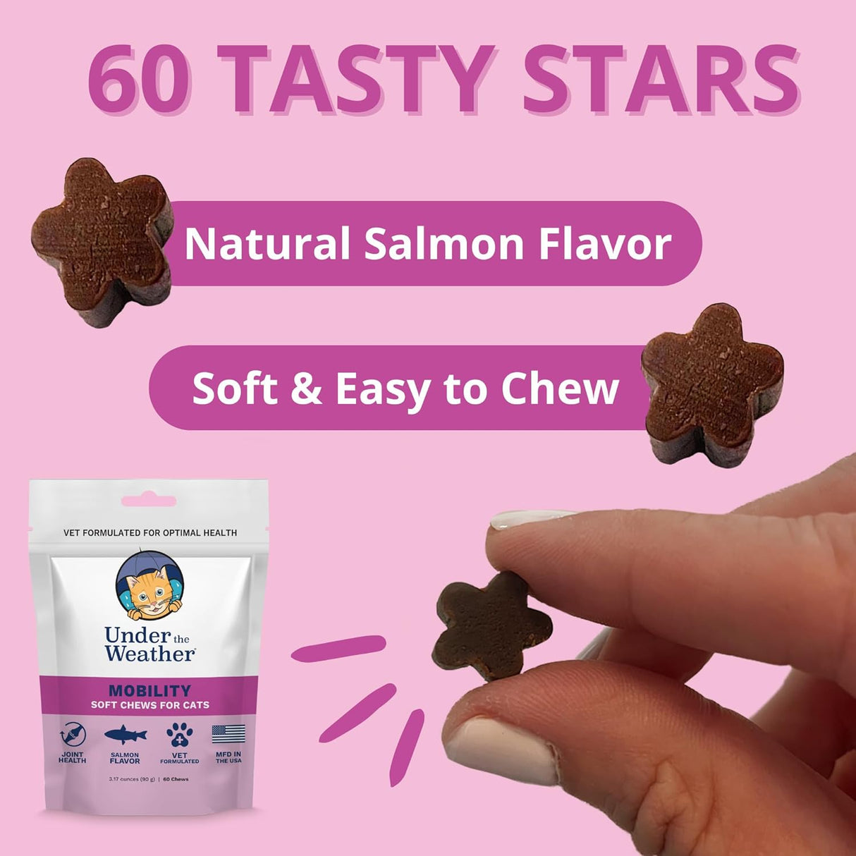 Under The Weather Pet Mobility Chews for Cats 60 Masticables