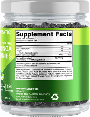 VITAMATIC - Vitamatic Sugar Free Moringa Gummies 10,000Mg. 240 Gomitas - The Red Vitamin MX - Suplementos Alimenticios - {{ shop.shopifyCountryName }}