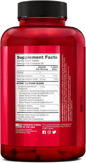 BSN - BSN NITRIX 2.0 Nitric Oxide Precursors 180 Tabletas - The Red Vitamin MX - Suplementos Alimenticios - {{ shop.shopifyCountryName }}