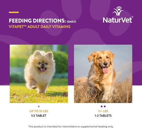 NATURVET - NaturVet VitaPet Adult Daily Vitamins for Dogs 60 Tabletas Masticables - The Red Vitamin MX - Multivitamínicos Para Perros - {{ shop.shopifyCountryName }}