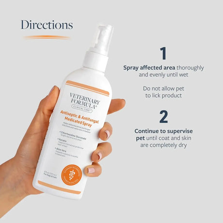 VETERINARY FORMULA - Veterinary Formula Clinical Care Antiseptic and Antifungal Medicated Spray for Dogs & Cats 8 Fl.Oz. - The Red Vitamin MX - Remedios Para La Picazón De Perros - {{ shop.shopifyCountryName }}