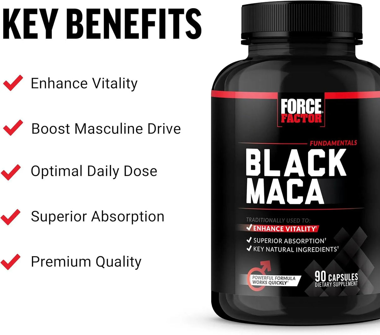 FORCE FACTOR - FORCE FACTOR Black Maca Root 1000Mg. 100 Capsulas - The Red Vitamin MX - Suplementos Alimenticios - {{ shop.shopifyCountryName }}