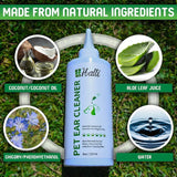 HALLI - HALLI Jamaican Inspired Plant-Based Dog Ear Cleaner with Coconut Oil and Aloe Vera 8 Fl.Oz. - The Red Vitamin MX - Cuidado Del Oído De Perros - {{ shop.shopifyCountryName }}