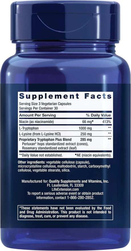 LIFE EXTENSION - Life Extension Optimized Tryptophan Plus 1000Mg. 90 Capsulas - The Red Vitamin MX - Suplementos Alimenticios - {{ shop.shopifyCountryName }}