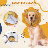 IEUUMLER Inflatable Recovery Dog Collar Brown Lion LARGE