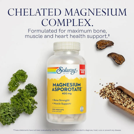 SOLARAY - Solaray Magnesium Asporotate 400Mg. 200 Capsulas - The Red Vitamin MX - Suplementos Alimenticios - {{ shop.shopifyCountryName }}