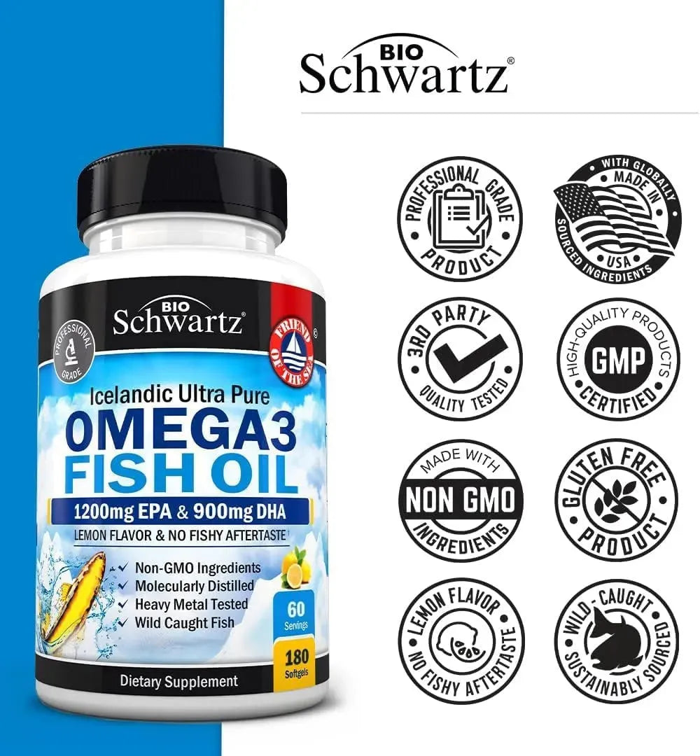 BIO SCHWARTZ - BioSchwartz Triple Strength Omega 3 Fish Oil 180 Capsulas Blandas - The Red Vitamin MX - Suplementos Alimenticios - {{ shop.shopifyCountryName }}