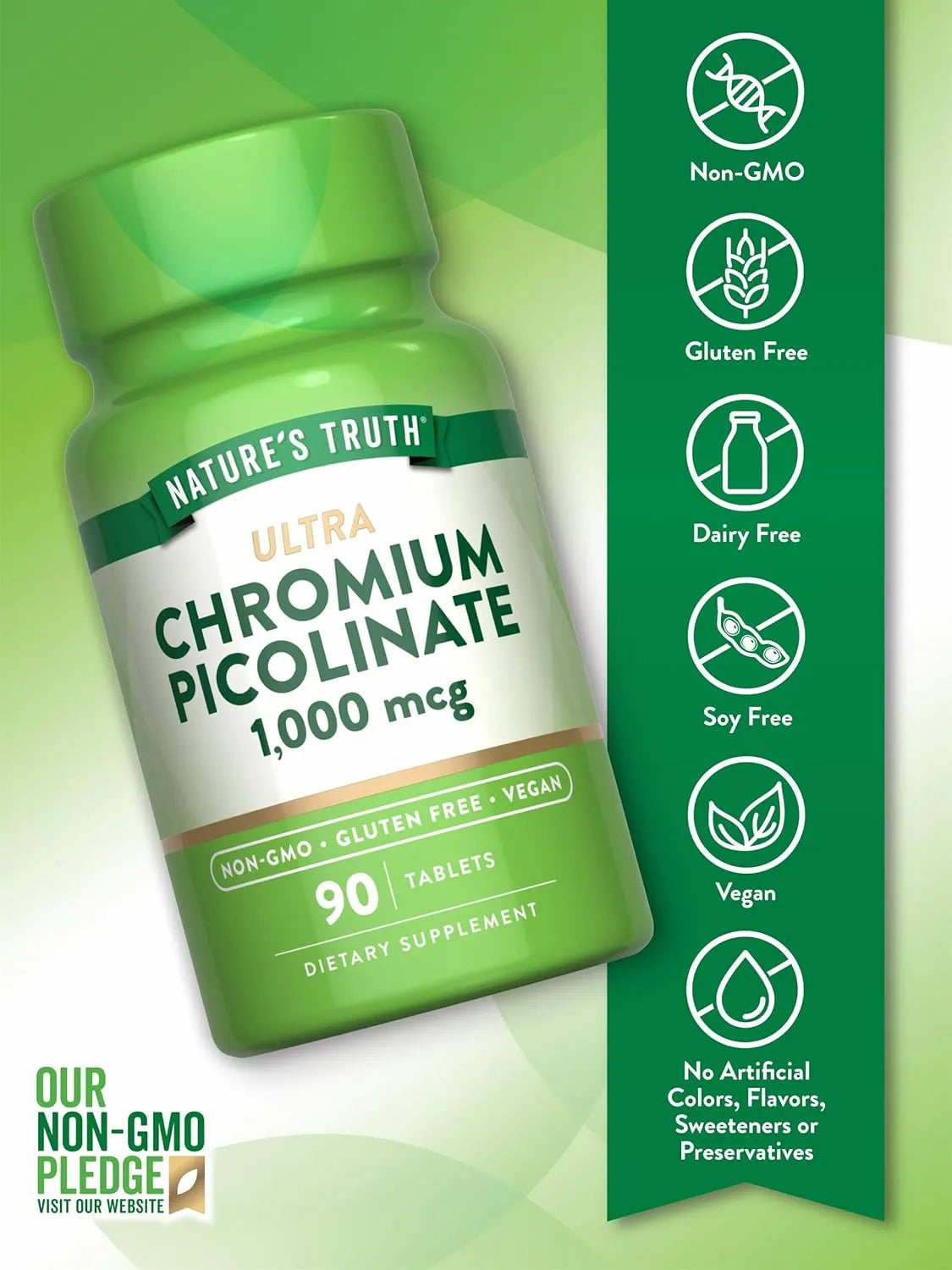 NATURE'S TRUTH - Nature's Truth Ultra Chromium Picolinate 1000mcg 90 Tabletas - The Red Vitamin MX - Suplementos Alimenticios - {{ shop.shopifyCountryName }}