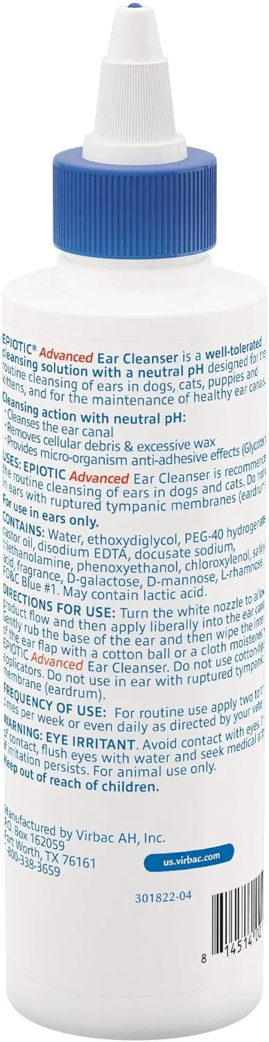 VIRBAC - Virbac Epi-Otic Advanced Ear Cleanser For Dogs and Cats 8 Fl.Oz. - The Red Vitamin MX - Cuidado Del Oído De Perros - {{ shop.shopifyCountryName }}
