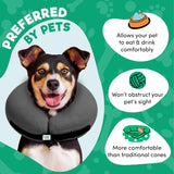BENCMATE Inflatable Dog Cone Collar Alternative SMALL Dark Grey