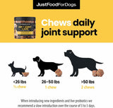 JustFoodForDogs Hip + Joint Soft Chews Mobility Supplement for Dogs 45 Masticables