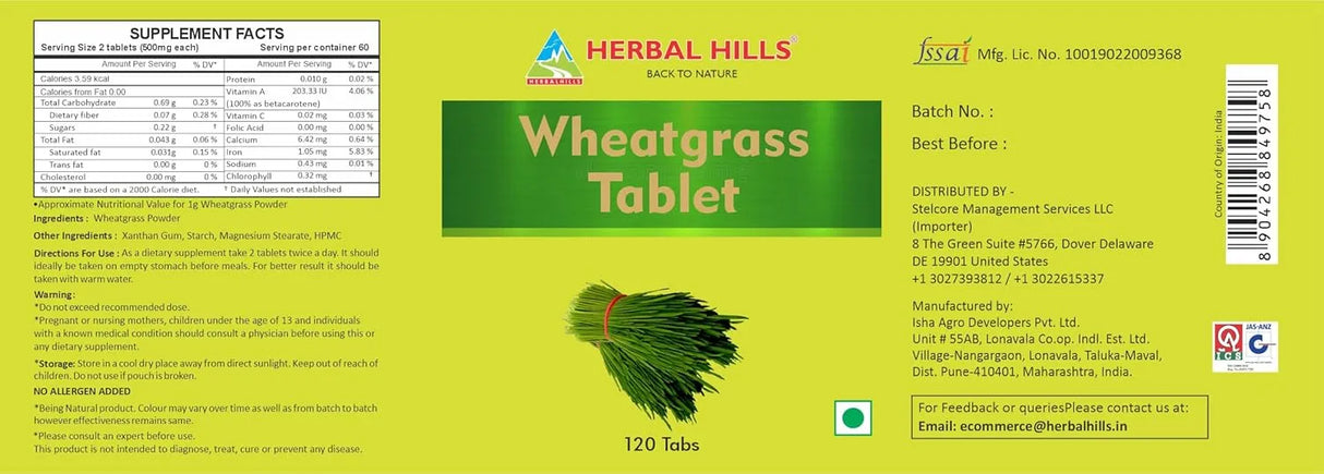 HERBAL HILLS - HERBAL HILLS Wheat Grass 120 Tabletas - The Red Vitamin MX - Suplementos Alimenticios - {{ shop.shopifyCountryName }}