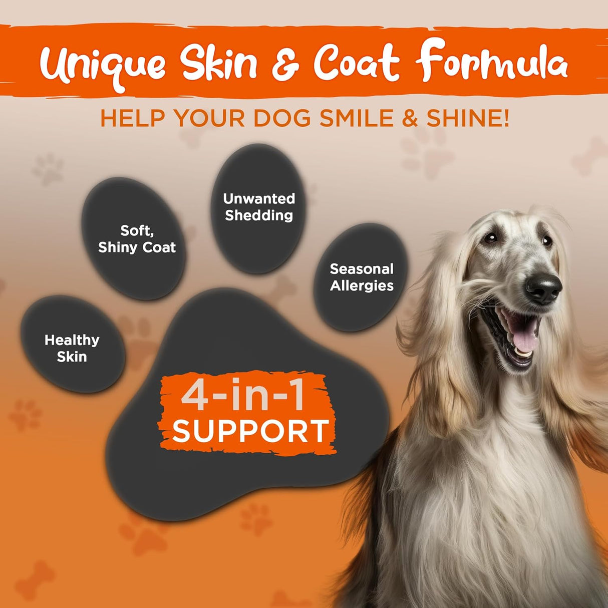 Vital Planet Skin and Coat Supplement for Dogs 60 Tabletas Masticables