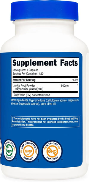 NUTRICOST - Nutricost Licorice Root 500Mg. 120 Capsulas - The Red Vitamin MX - Suplementos Alimenticios - {{ shop.shopifyCountryName }}
