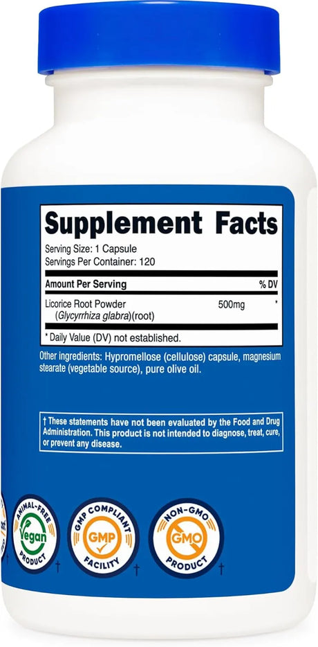 NUTRICOST - Nutricost Licorice Root 500Mg. 120 Capsulas - The Red Vitamin MX - Suplementos Alimenticios - {{ shop.shopifyCountryName }}