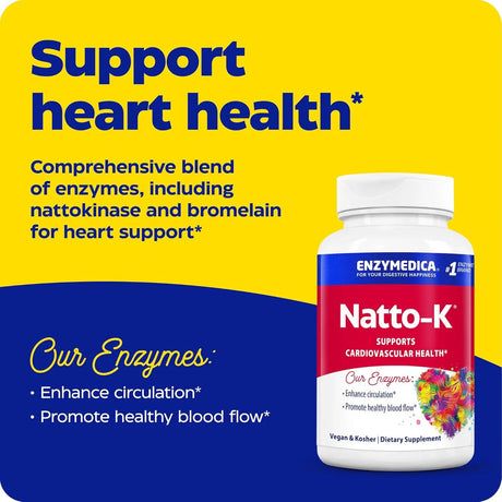 ENZYMEDICA - Enzymedica Natto-K Nattokinase 30 Capsulas - The Red Vitamin MX - Suplementos Alimenticios - {{ shop.shopifyCountryName }}