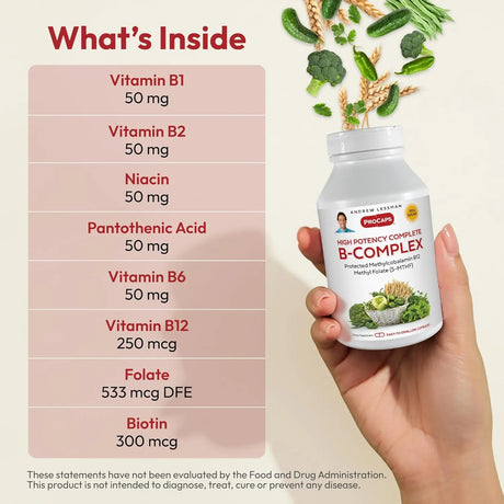 ANDREW LESSMAN - ANDREW LESSMAN High Potency B-Complex 180 Capsulas - The Red Vitamin MX - Suplementos Alimenticios - {{ shop.shopifyCountryName }}
