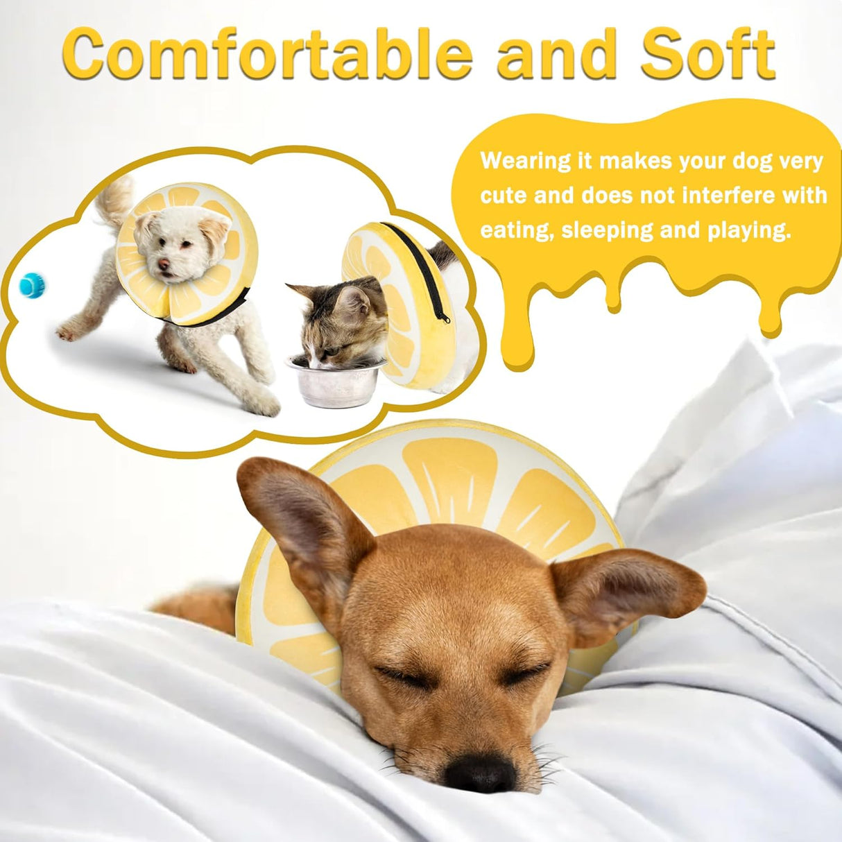 Cneo Recovery Donut Collar LEMON LARGE