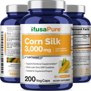 NusaPure Corn Silk Extract 3,000Mg. 200 Capsulas